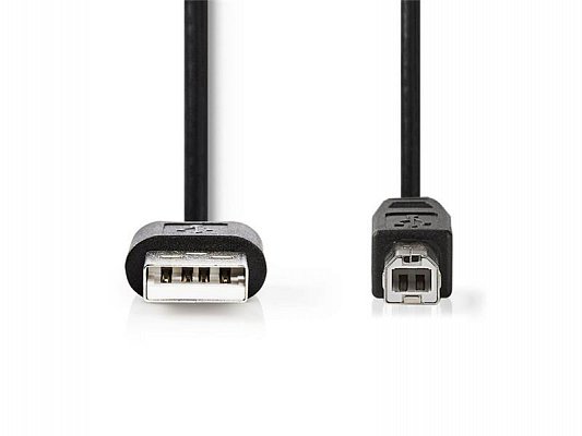 Kabel 1x USB 2.0 A konektor - 1x USB 2.0 B zdířka 2m NEDIS