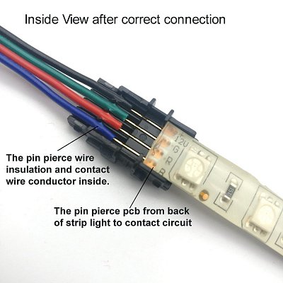 Kabelová propojka 4-Pin 10 mm IP65 RGB (SE-10mm-4PIN-IP65)