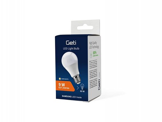 Žárovka LED E27 12W A60 bílá teplá Geti, SAMSUNG čip
