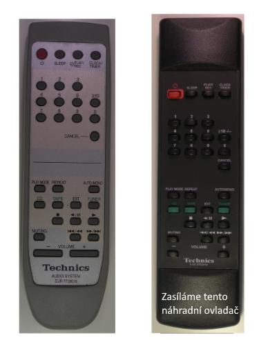 Technics EUR7702010 náhradní dálkový ovladač se stejným popisem