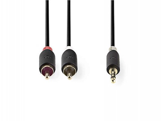 Kabel NEDIS JACK 3.5 stereo/2xCINCH 0.5m