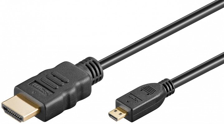 Propojovací kabel HDMI micro - HDMI A M/M, 1,5m, GOOBAY