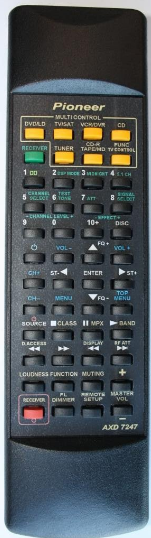 Pioneer AXD7246 náhradní dálkový ovladač se stejným popisem