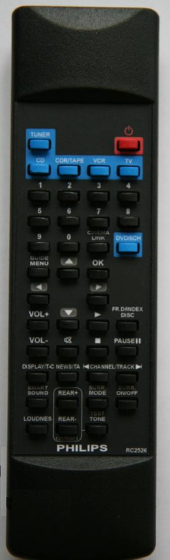 Philips RC2526 náhradní dálkový ovladač se stejným popisem