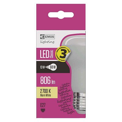 LED žárovka E27 10W 2700K teplá bílá reflektorová R63 (ZQ7140)