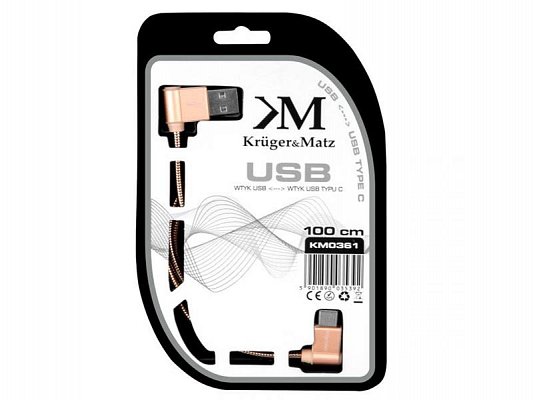 Kabel KRUGER & MATZ KM0361 USB C růžový