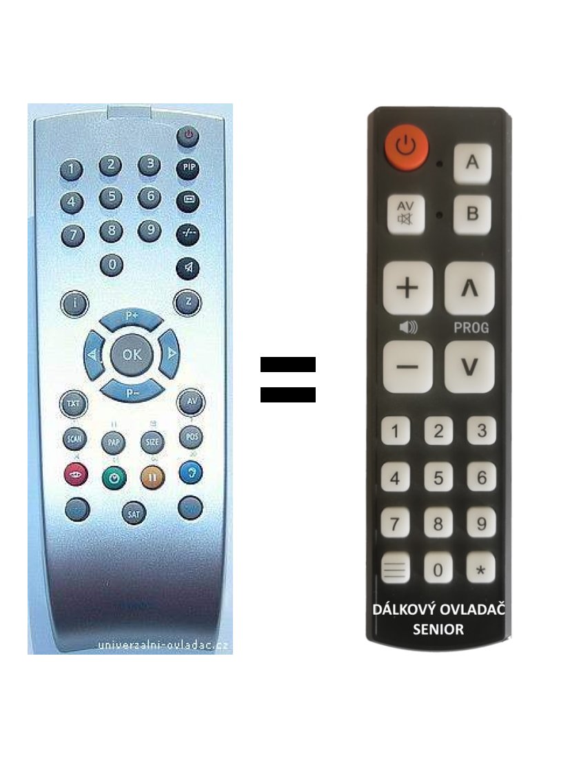 Grundig TV TP160C, TP150C replacement remote control for seniors