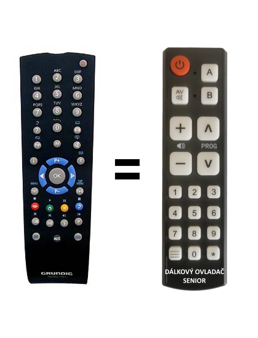 Grundig TP170C, TP1 replacement remote control for seniors