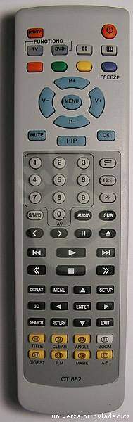 MASCOM  Dálkový ovladač CT882 TV+DVD Vzhled jako originální ovladač.