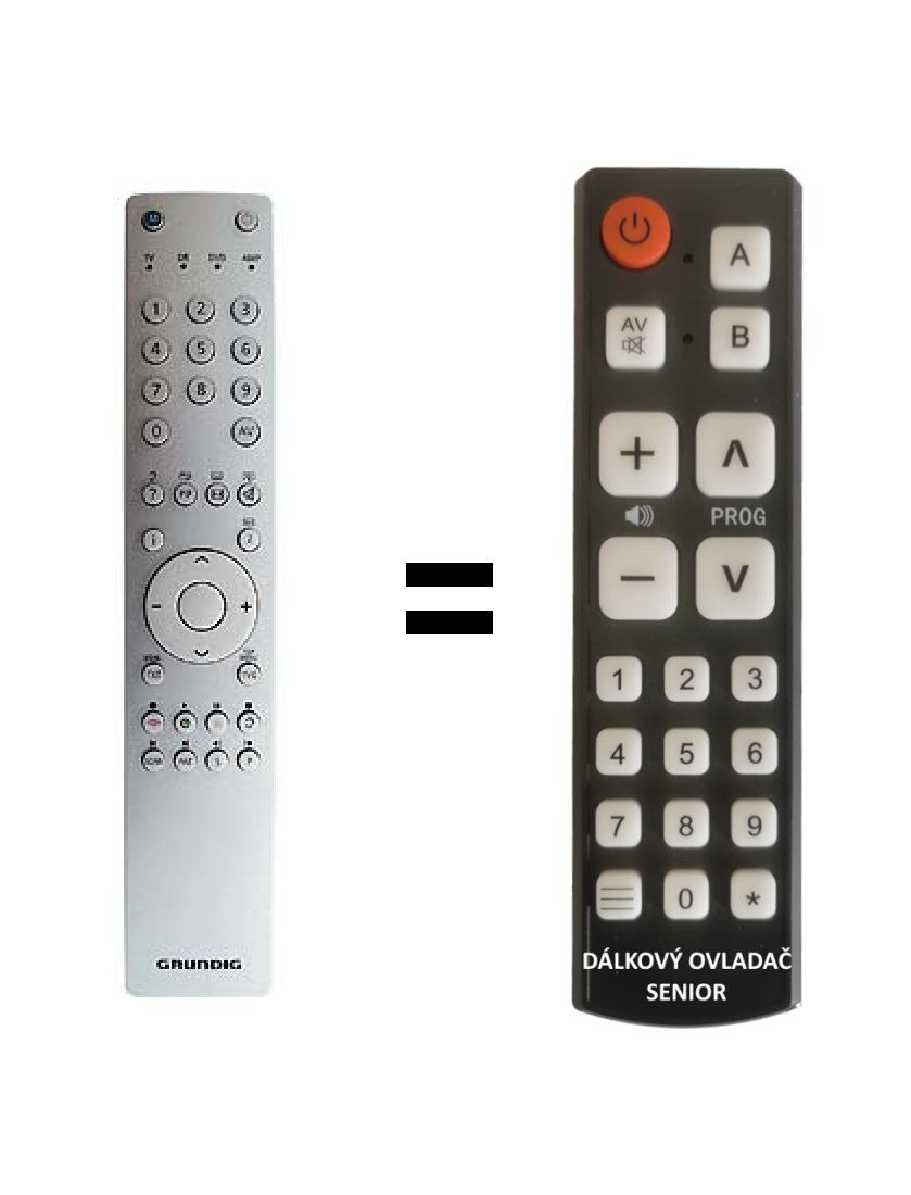Grundig TP2 replacement remote control for seniors.