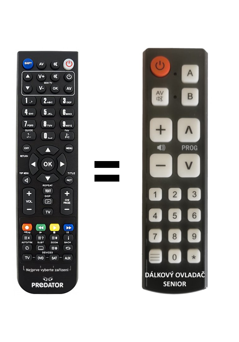 Akai TV2835, TV-2835 replacement remote control for seniors