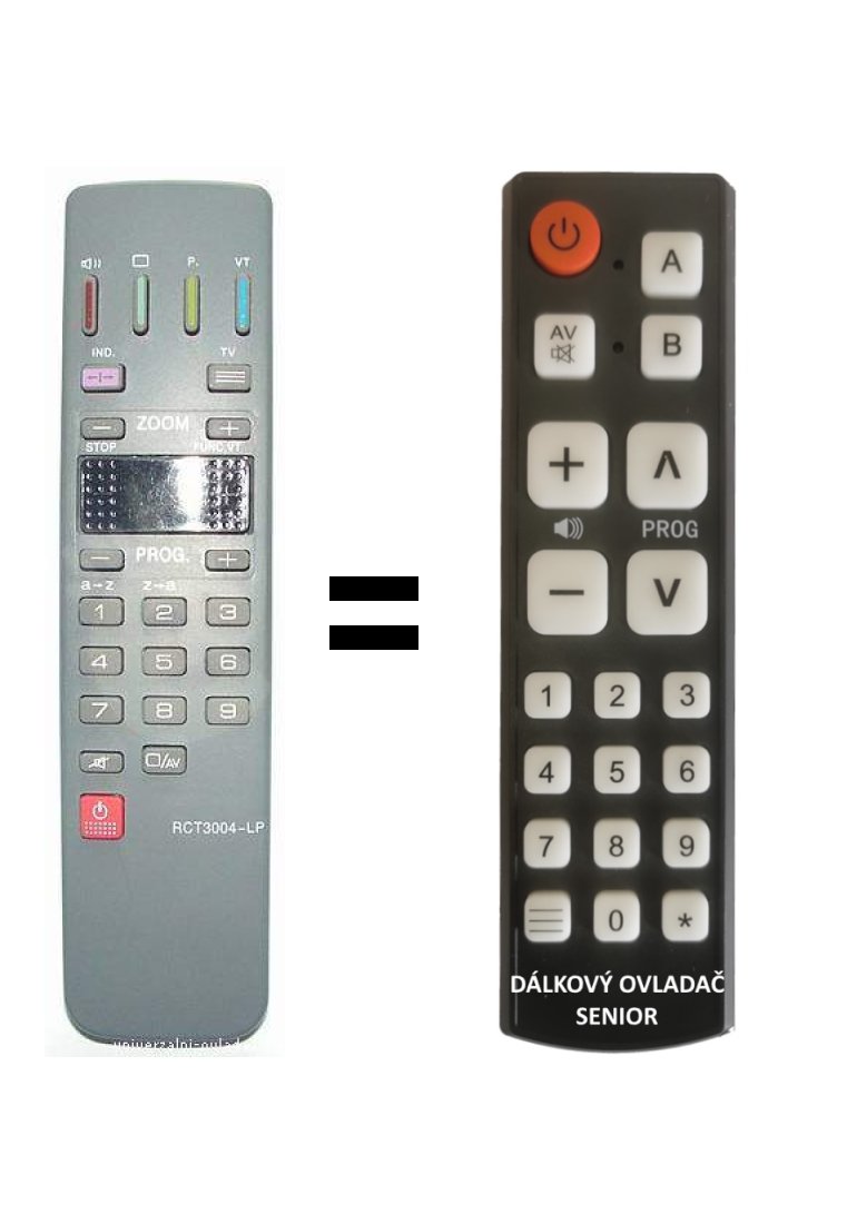 Thomson RCT3000, RCT3001, RCT3002, RCT3003, RCT3004 replacement remote control for seniors.