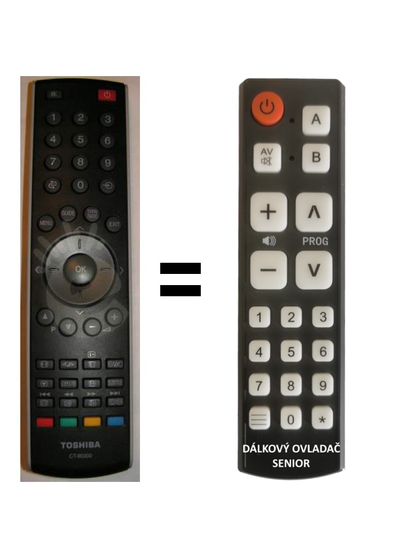 Toshiba CT90300 CT-9030 replacement remote control for seniors.