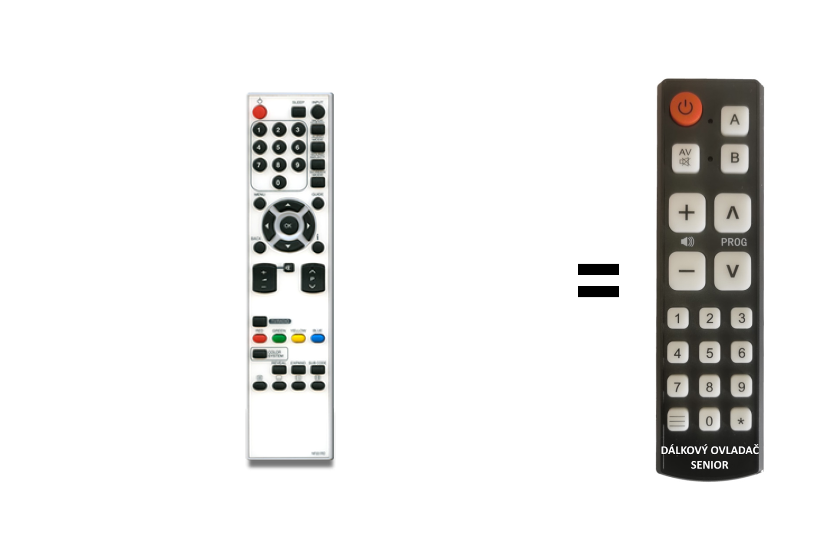 Funai NF031RD replacement remote control for seniors LCD TV LT6-M19WB, LT6-M22WB