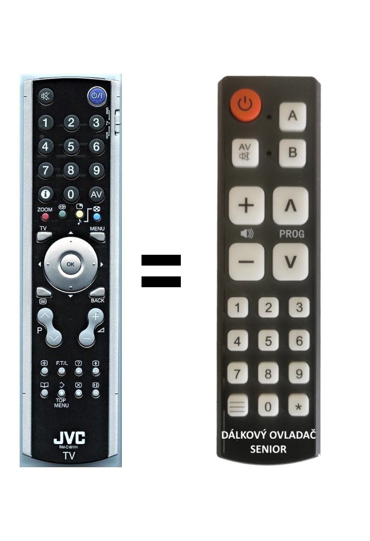 JVC PD42B50BJ replacement remote control for seniors RMC1811H, RM-C1811H