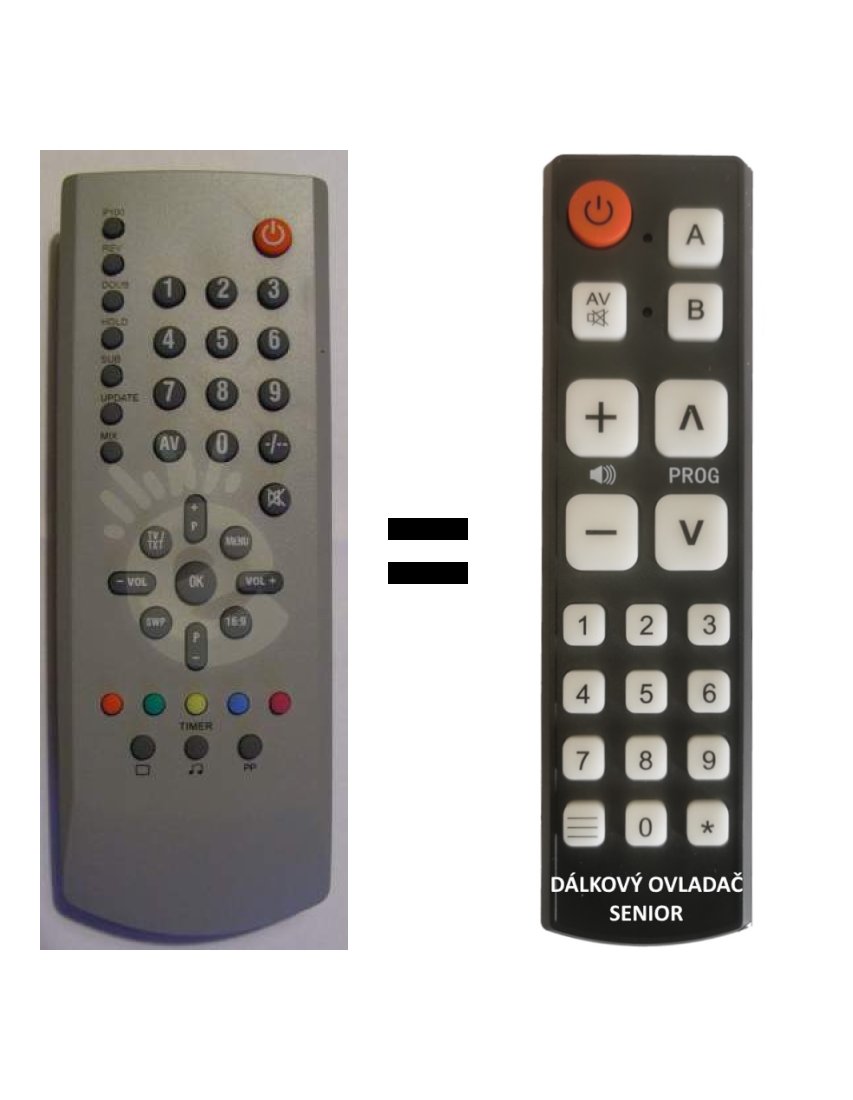 Sencor STV2801 replacement remote control for seniors.