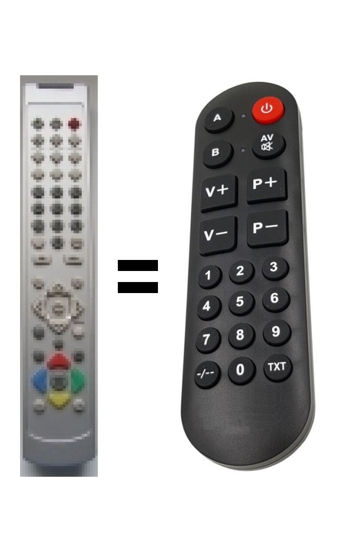 BUSH LCD32TV005HD replacement remote control for seniors