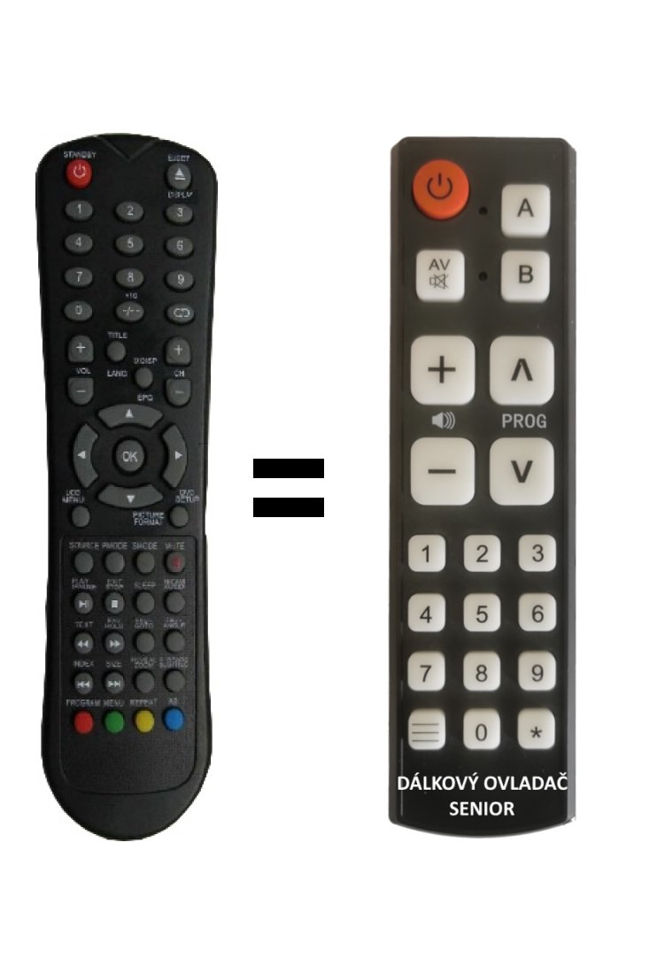 LCD technology 15.6-600 DVD replacement remote control for seniors