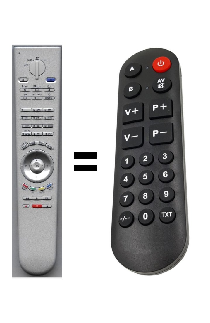 Loewe RC3 RC4 replacement remote control for seniors for TV.