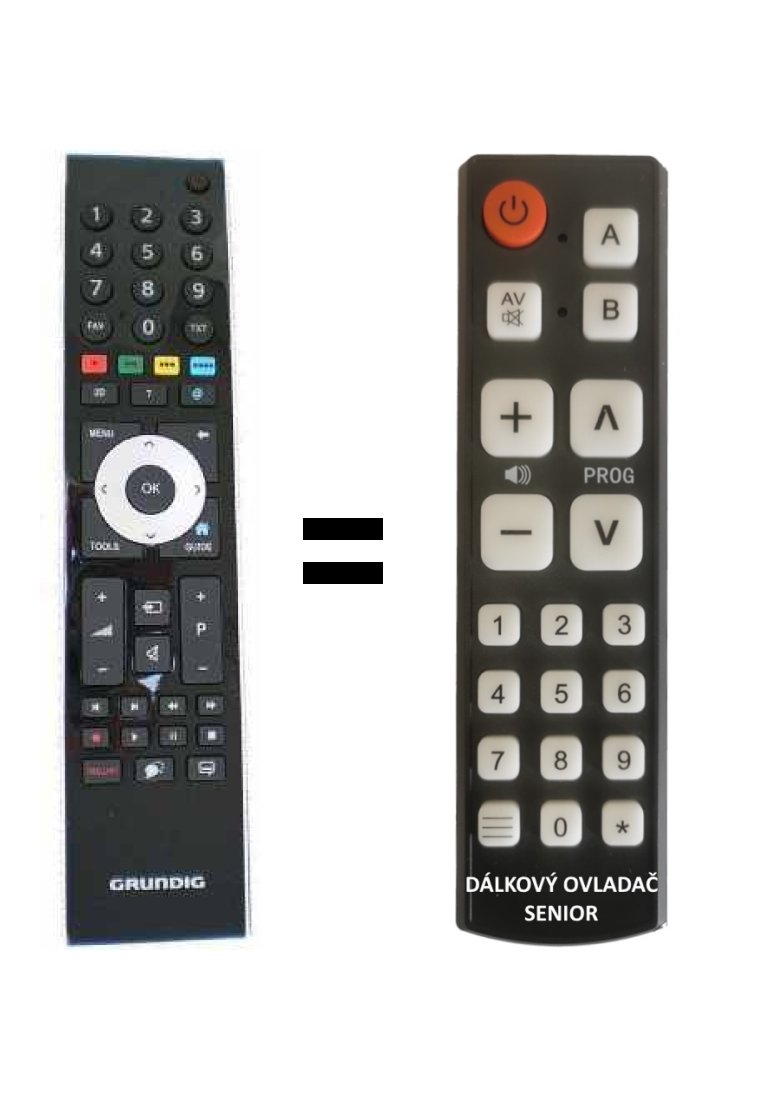 Grundig TP7 replacement remote control TP7187R of a different appearance