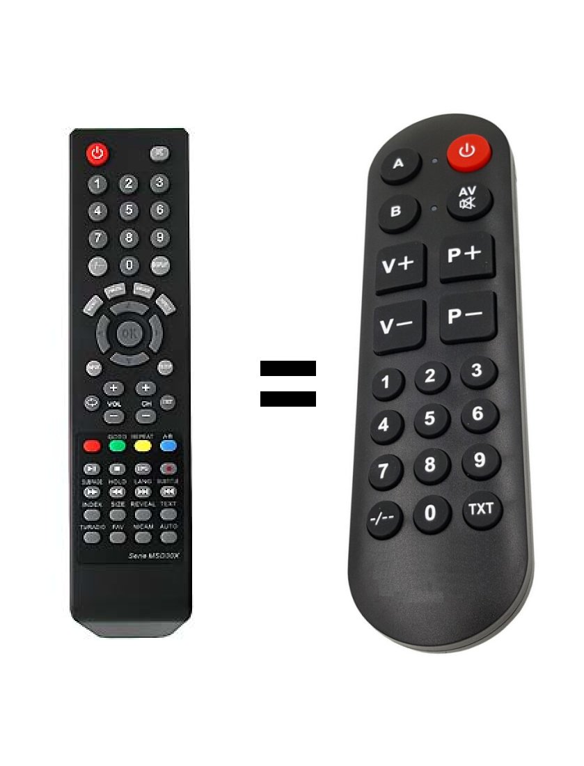 ECG 32LED506PVR replacement remote control for seniors.