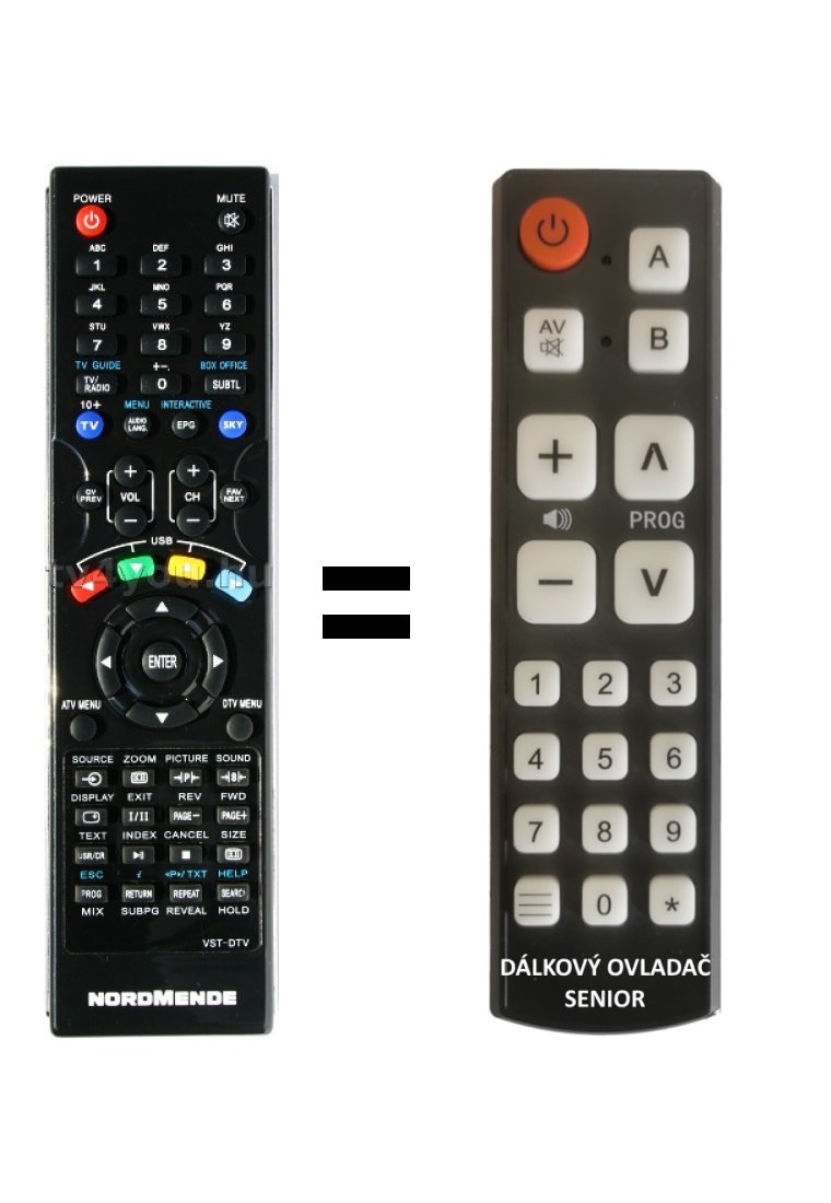 Nordmende NU323LD replacement remote control for seniors.