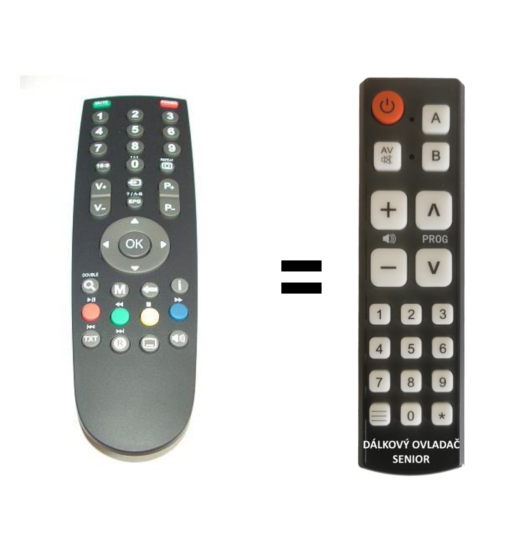 ECG, SENCOR, GRUNDIG RC-GD1 replacement remote control for seniors. for  11.2 € TV ECG