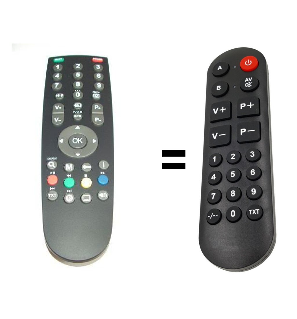 ECG, SENCOR, GRUNDIG RC-GD1 replacement remote control for seniors. for  11.2 € TV ECG