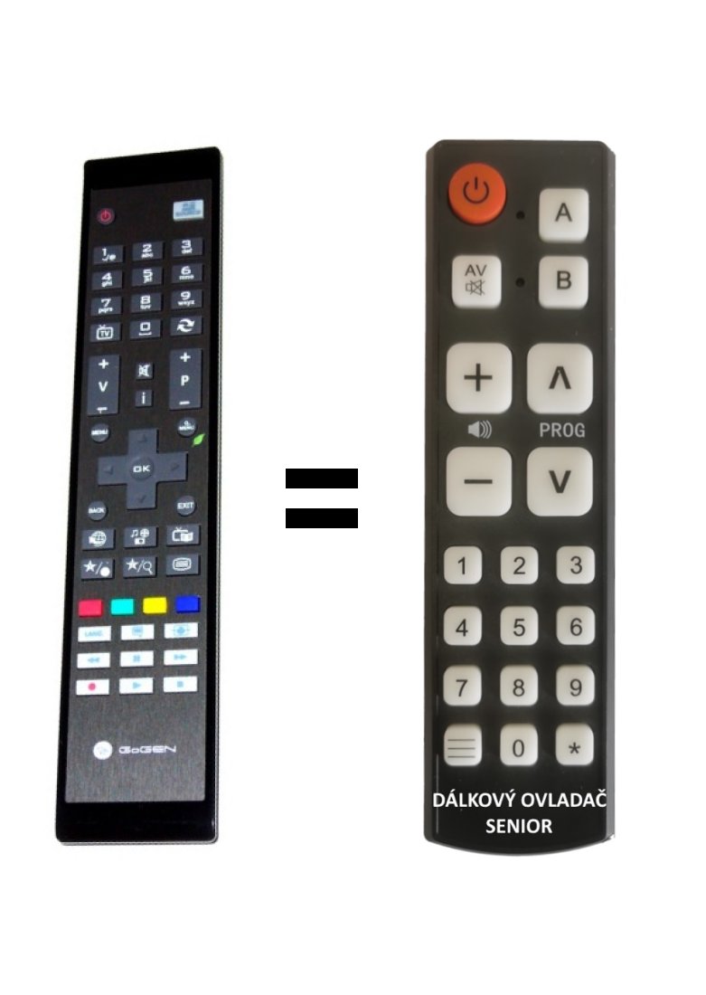 Telefunken, Gogen RC4822 replacement remote control for seniors.