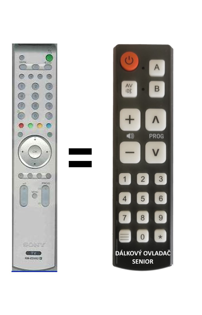 Sony RM-ED002, RMED002 replacement remote control for seniors.