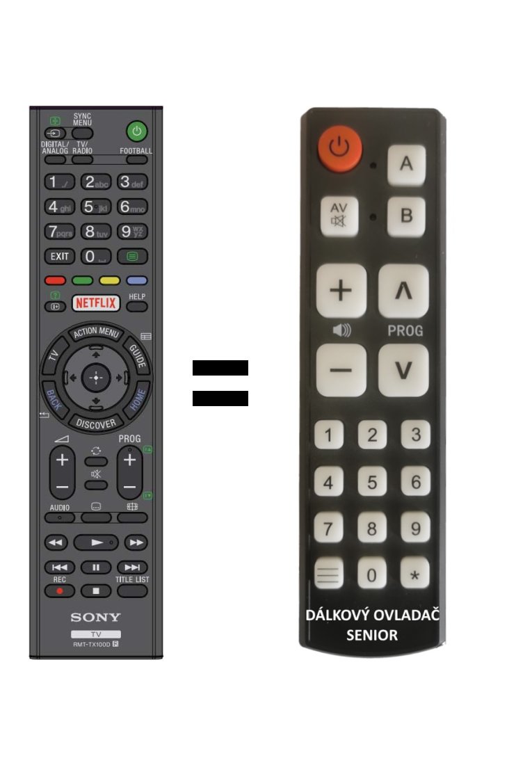 Sony RMT-TX100D replacement remote control for seniors