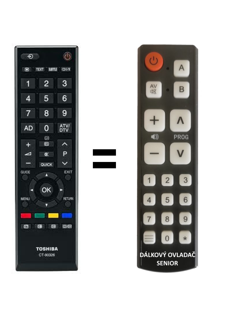 Toshiba CT90380 replacement remote control for seniors