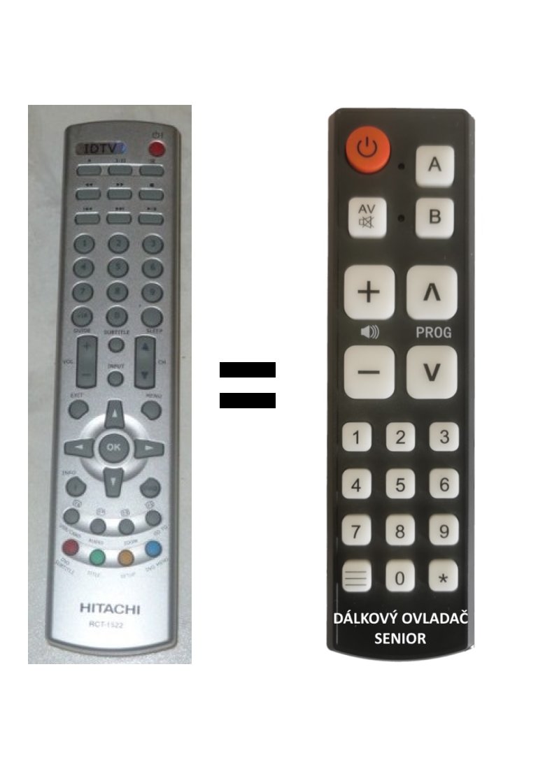 Hitachi HIT19L387E replacement remote control for seniors
