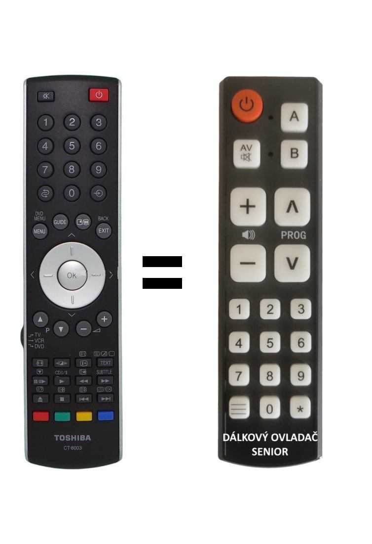 Toshiba CT8003 replacement remote control for seniors.