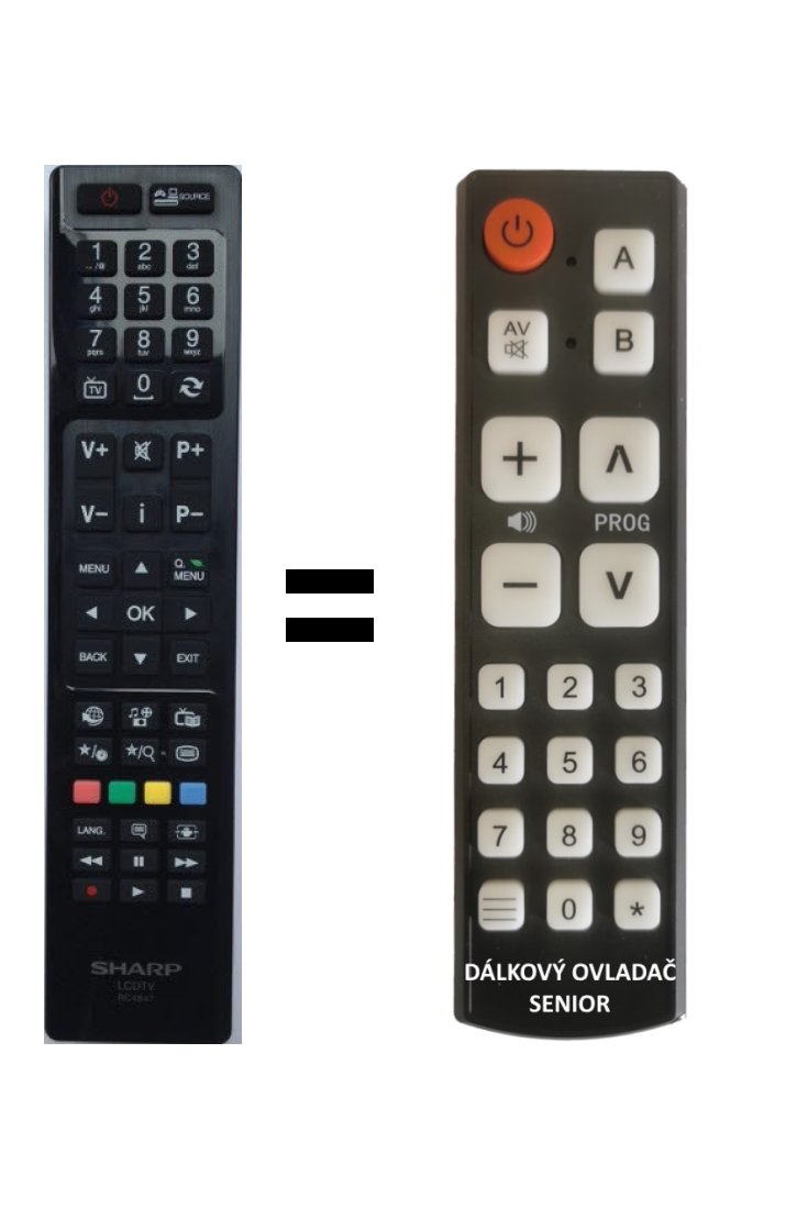 Sharp LC-32LE350V-WH replacement remote control for seniors
