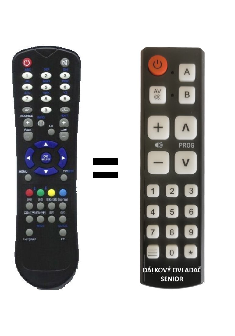 Sanyo RC1055, RC1060 replacement remote control for seniors