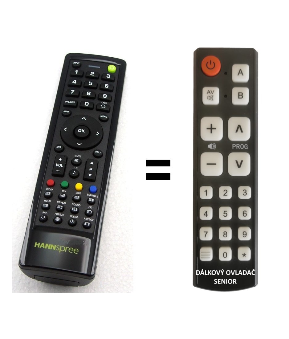 Hannspree ST281 H replacement remote control for seniors