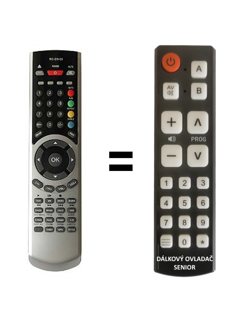 ECG 24DFHD142PVR replacement remote control for seniors