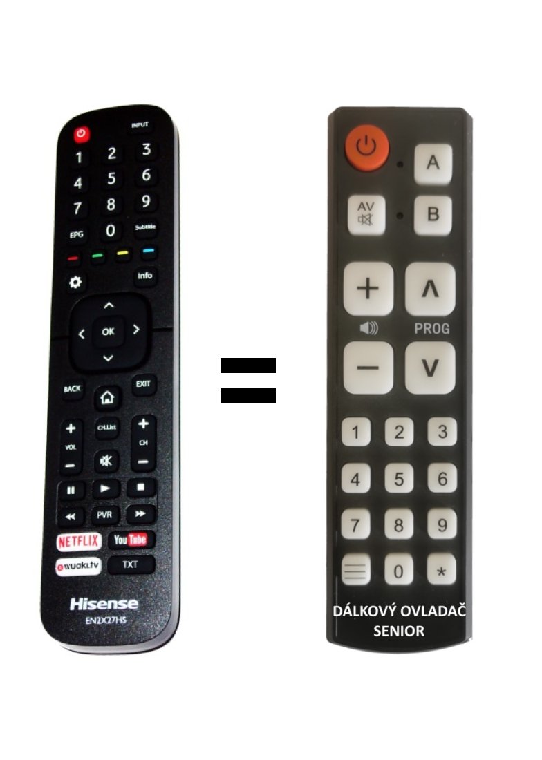 Hisense HE55K3300UWTS replacement remote control for seniors