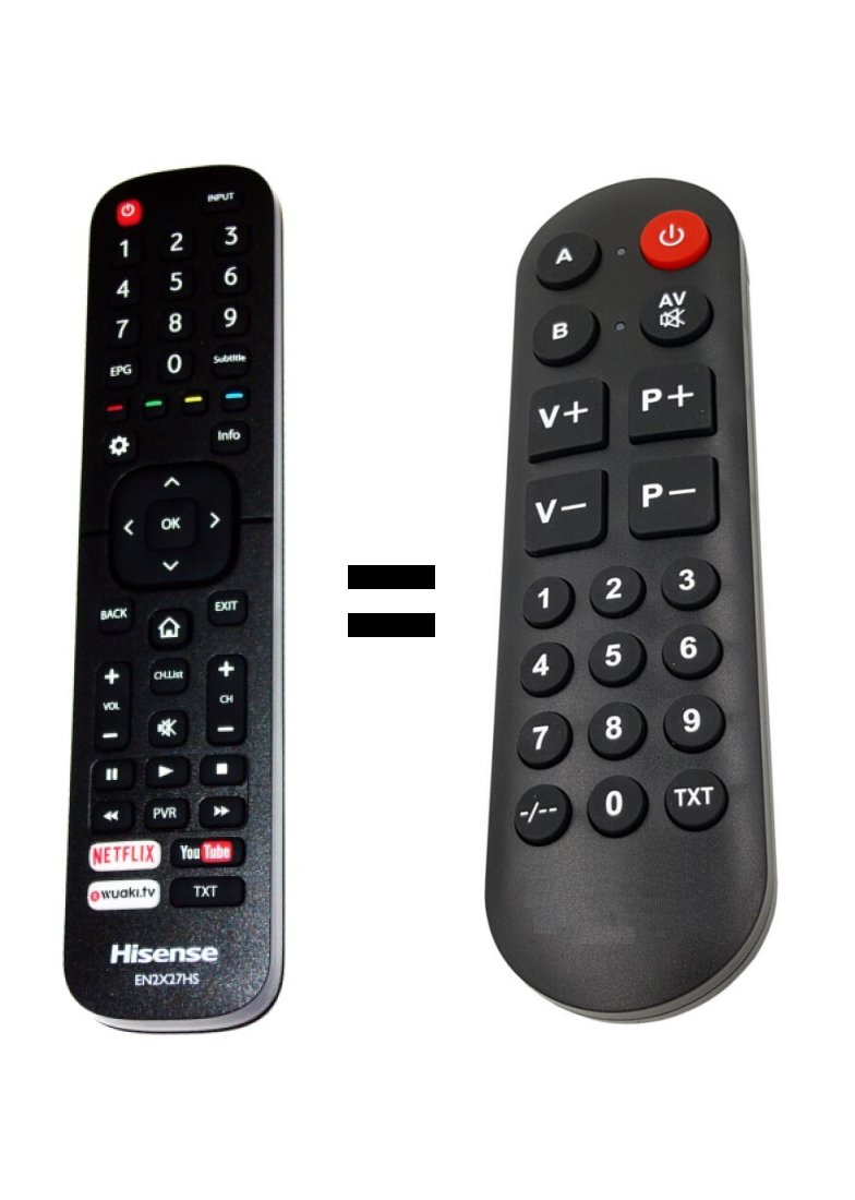 Hisense HE55K3300UWTS replacement remote control for seniors