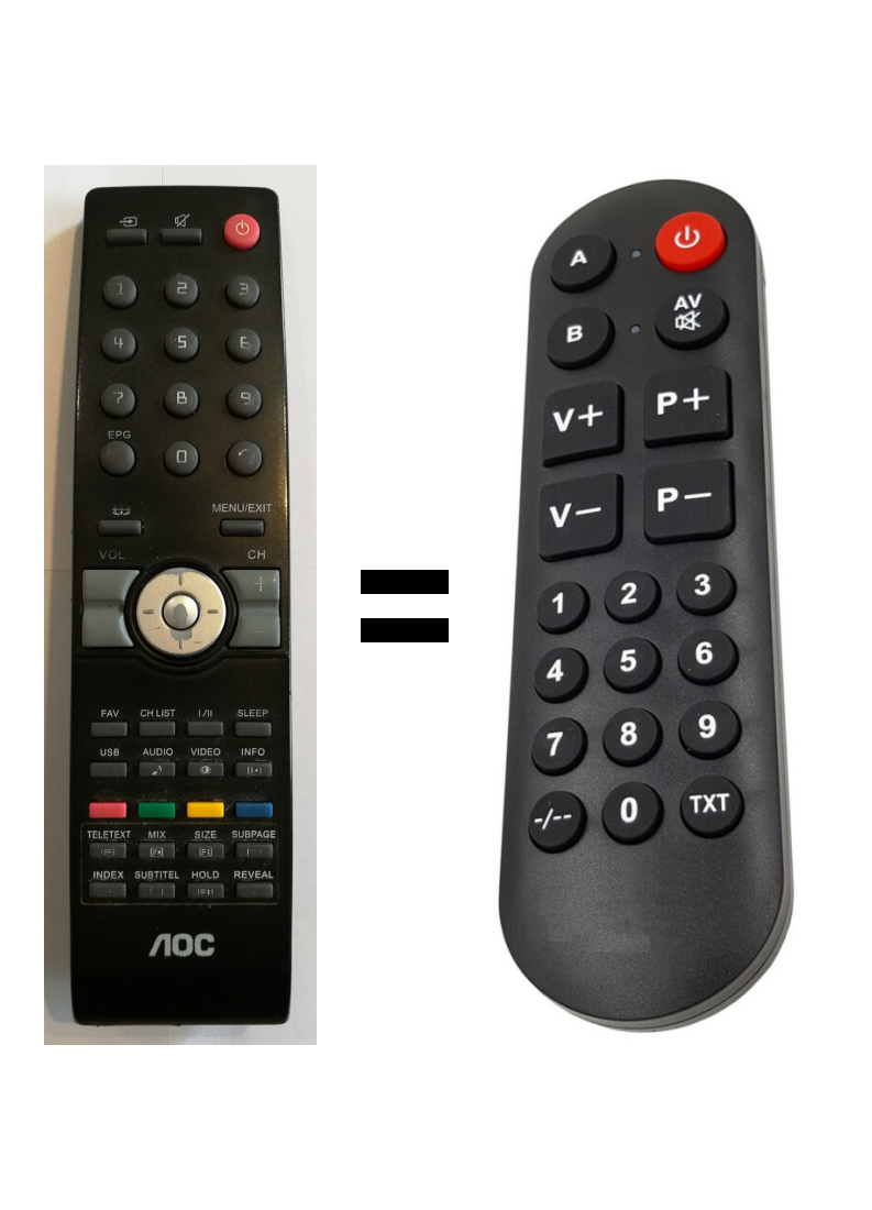 AOC L42HA91 replacement remote control for seniors