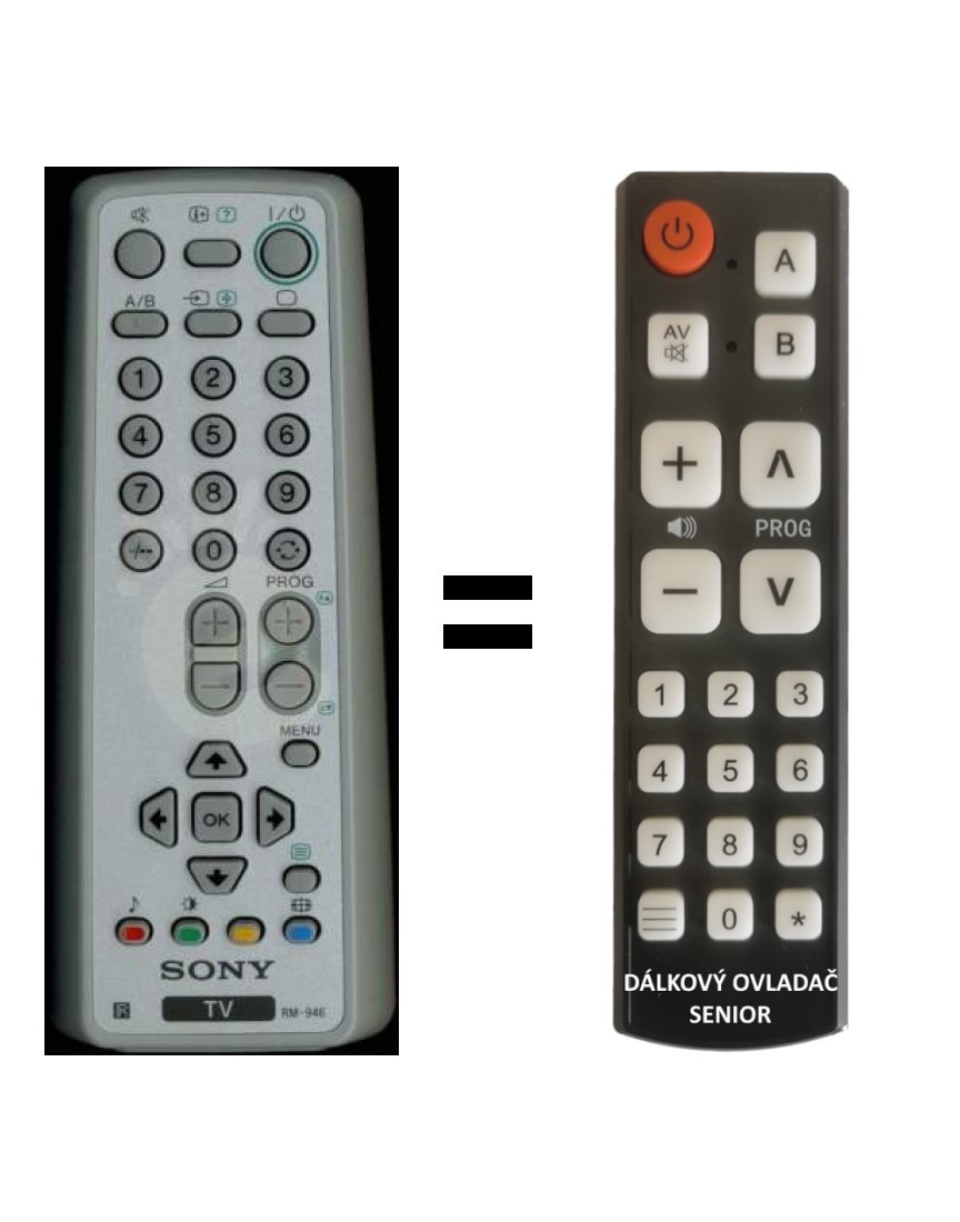 Sony RM946, RM-946 replacement remote control for seniors