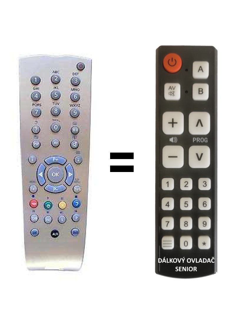 Grundig 40 LXW 102-8735 REF replacement remote control for seniors