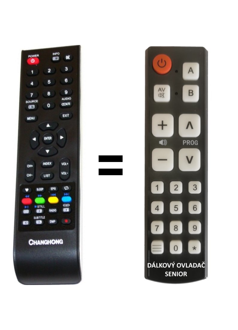 Changhong 40D2100T2 replacement remote control for seniors.