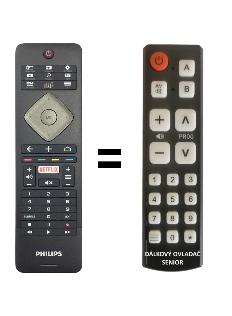 Philips 996596006789, YKF400-105 replacement remote control without rear keypad