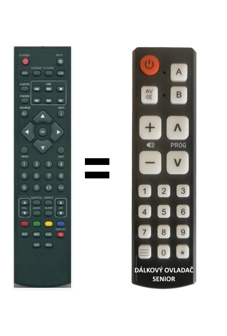 Technique 21.6 "LCD TV replacement remote control for seniors