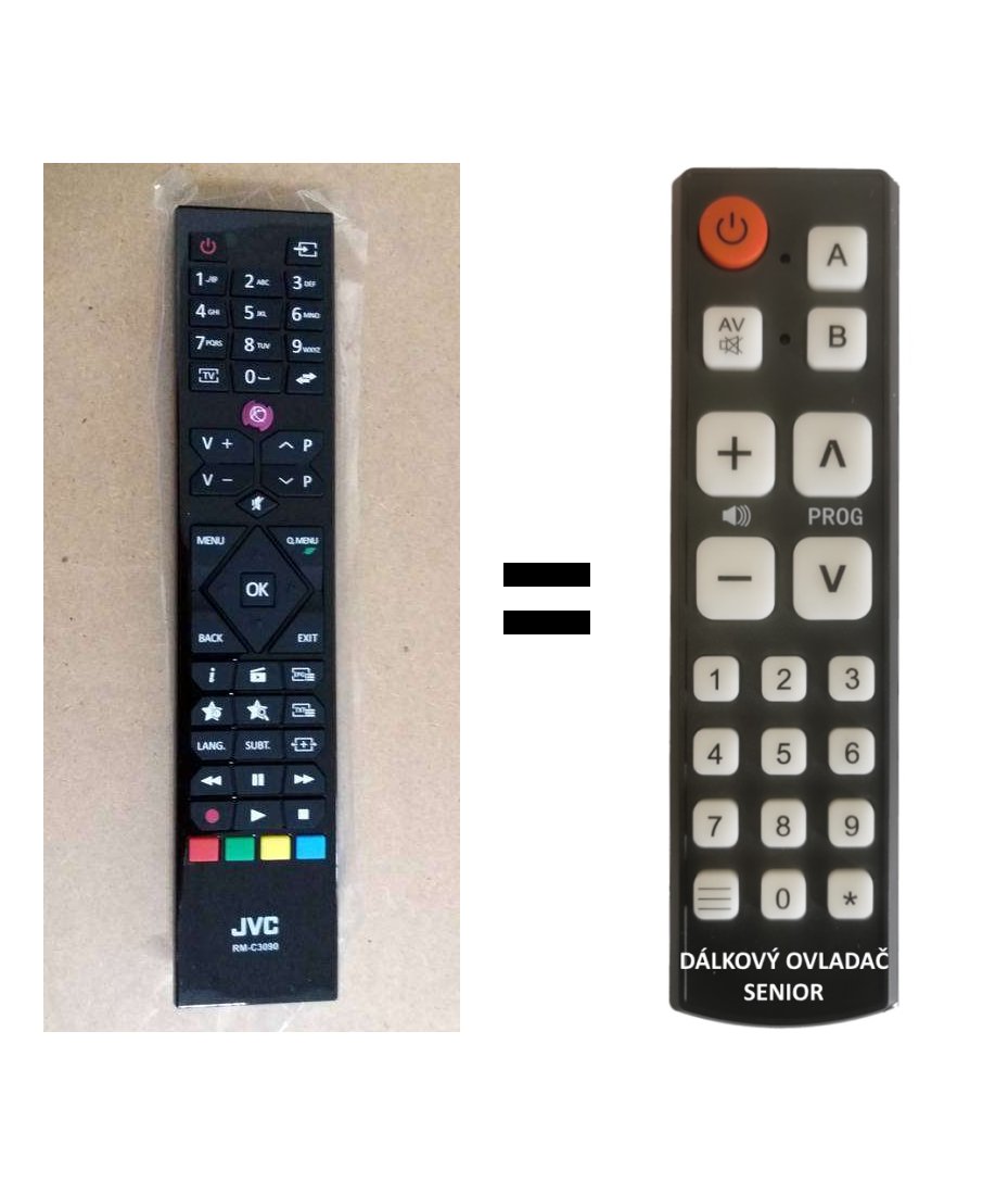 JVC RM-C3090 replacement remote control for seniors