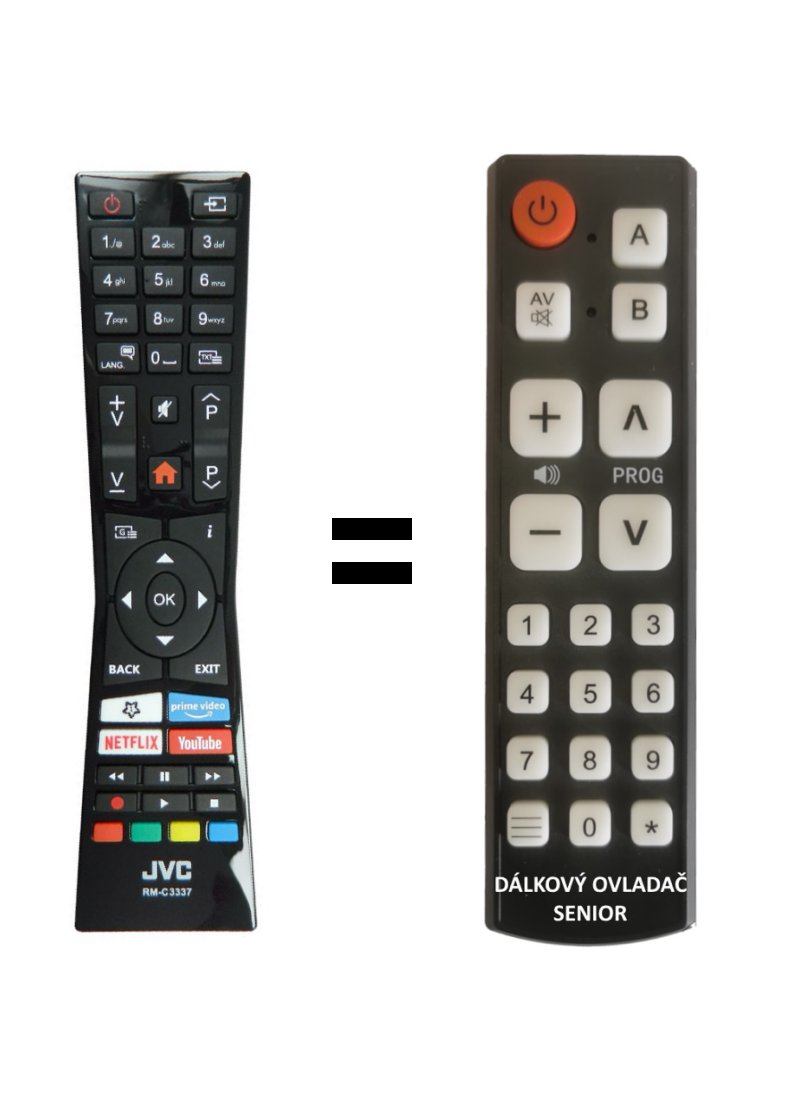 JVC RM-C3337 replacement remote control for seniors