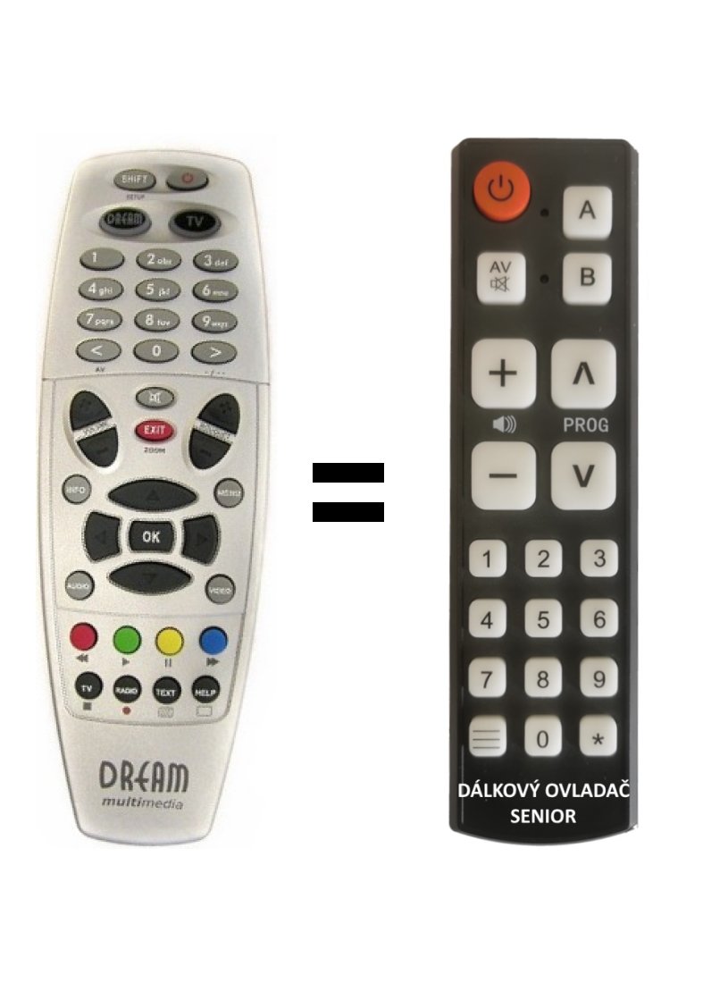 Dreambox replacement remote control for seniors 800HD, 800HDSE, 500HD, 7020HD 7000, 7020, 7025