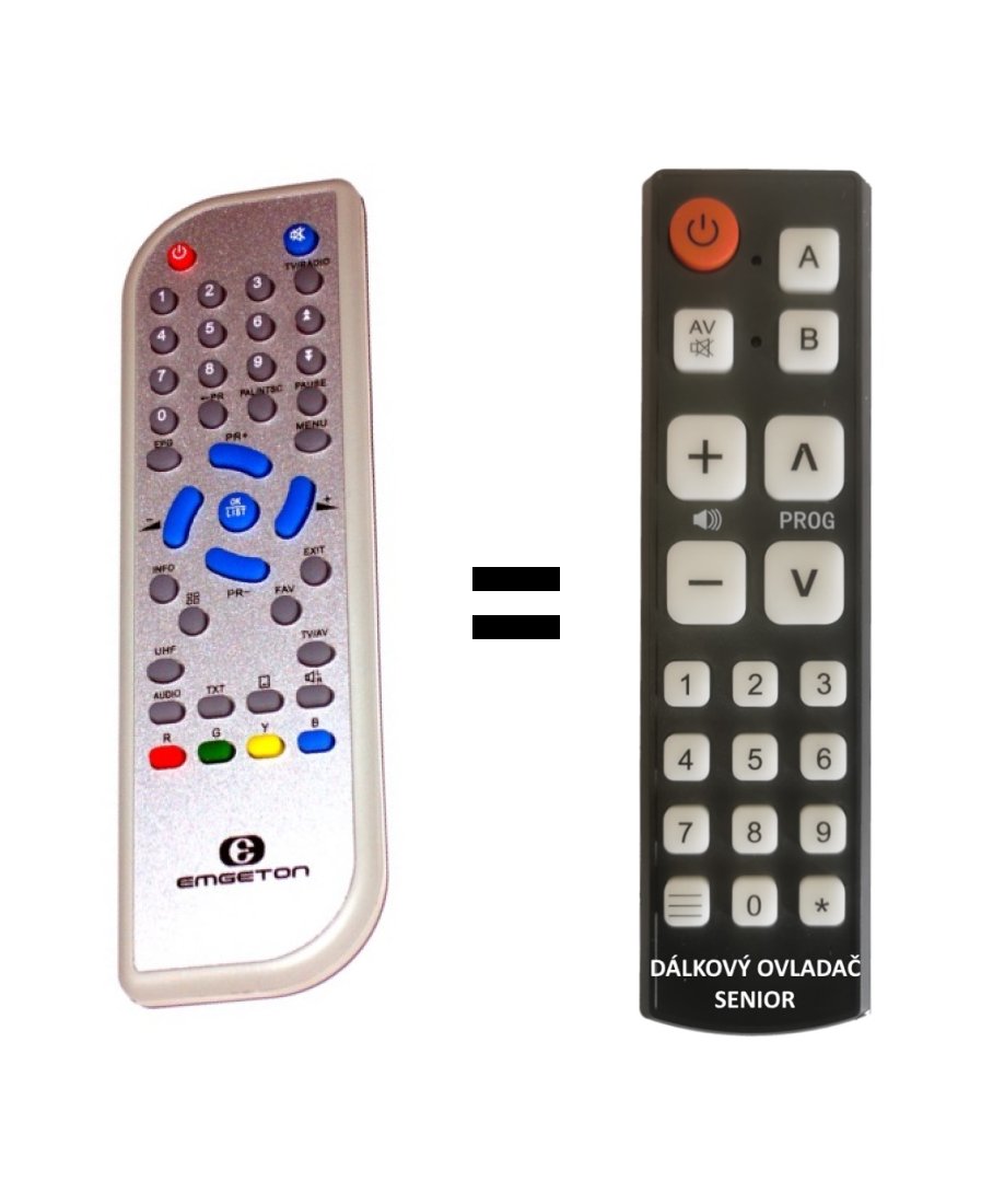 Emgeton VISION scart replacement remote control for seniors